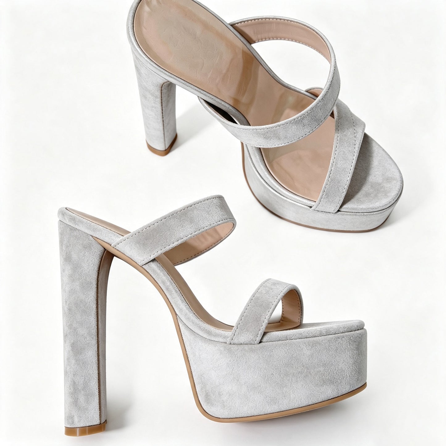 Handmade 5”-6” Chunky Heel Platform Sandals for Women
