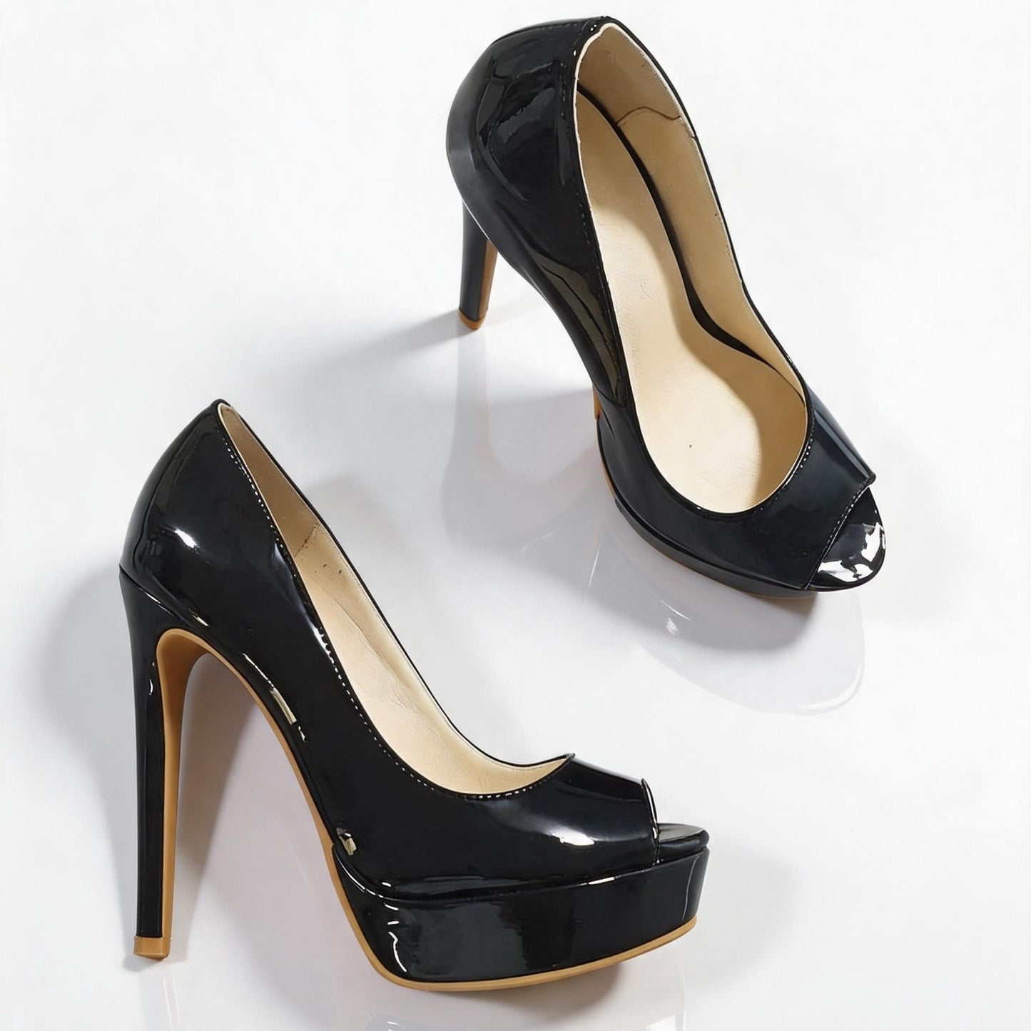 Handmade 5”-6” Peep Toe Platform Stiletto Pumps for Women