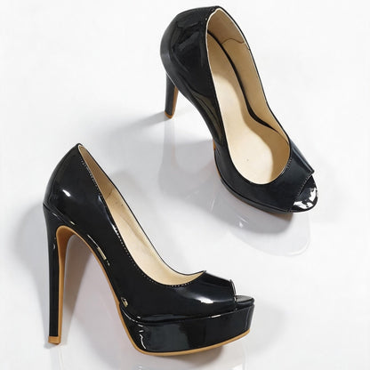 Handmade 5”-6” Peep Toe Platform Stiletto Pumps for Women