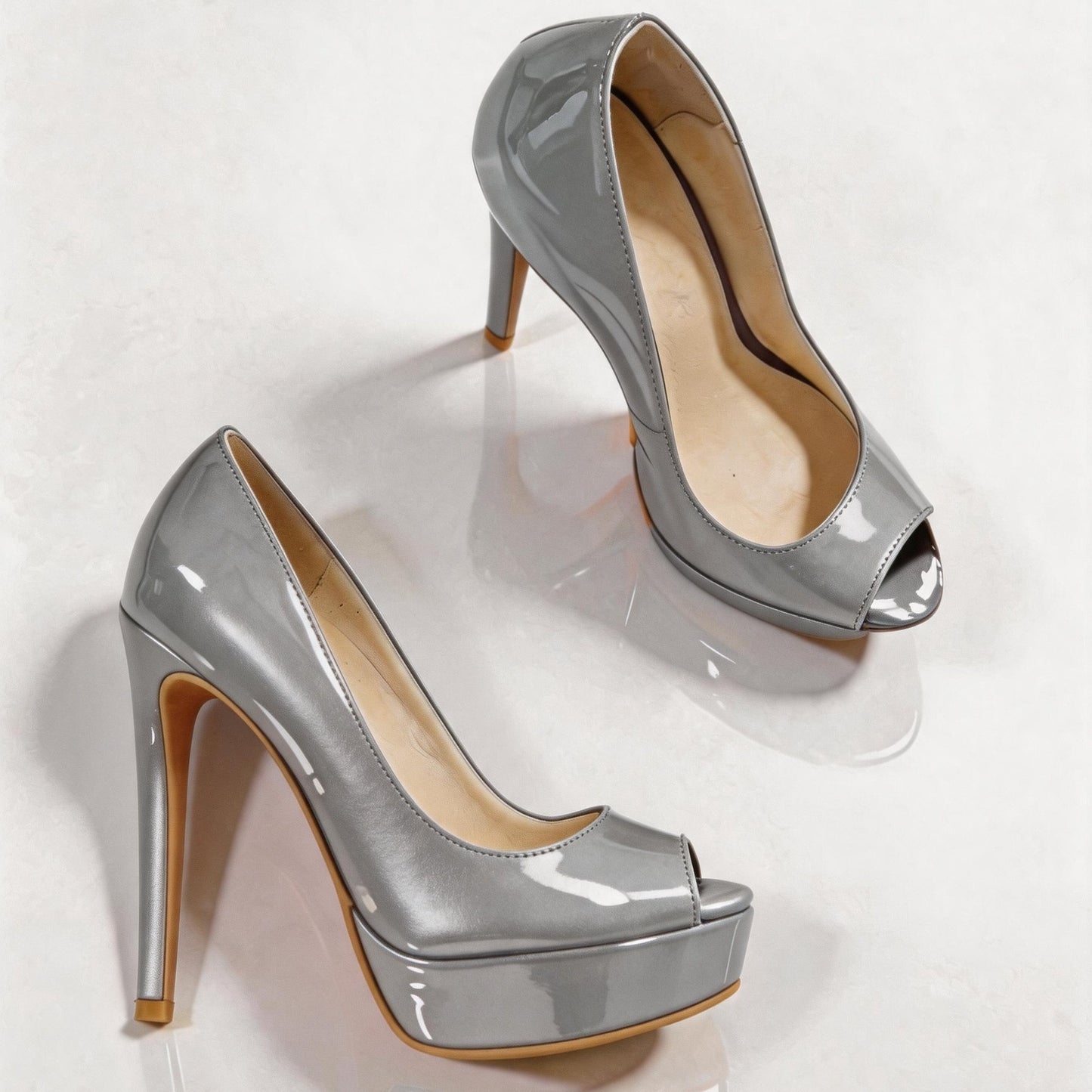 Handmade 5”-6” Peep Toe Platform Stiletto Pumps for Women