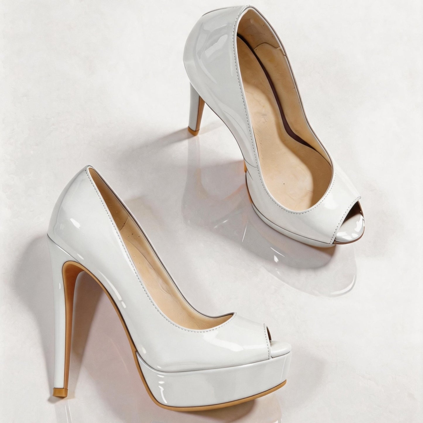 Handmade 5”-6” Peep Toe Platform Stiletto Pumps for Women