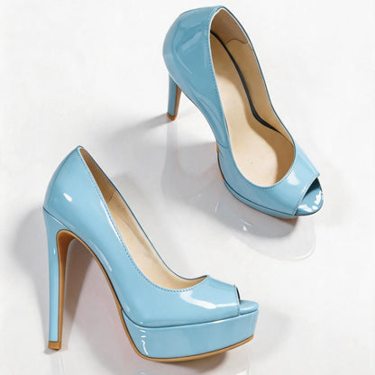 Handmade 5”-6” Peep Toe Platform Stiletto Pumps for Women