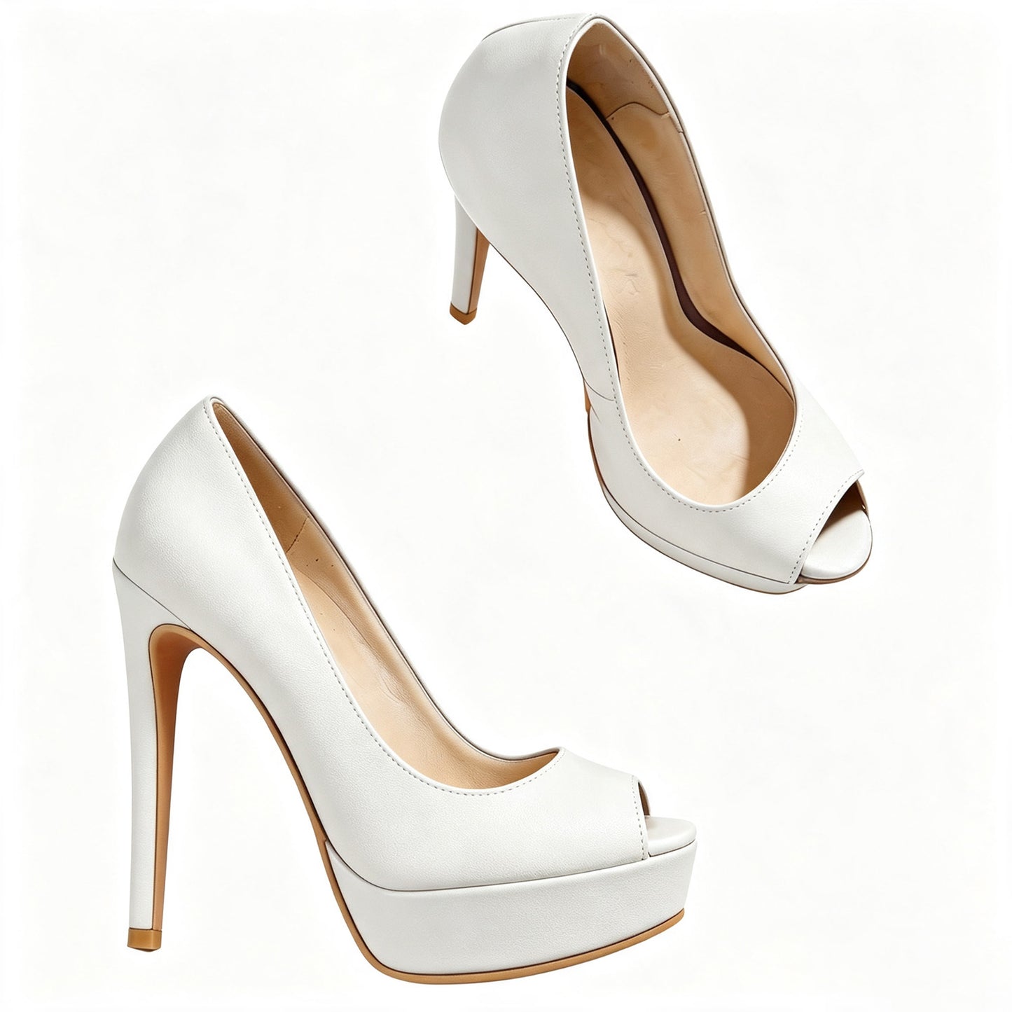 Handmade 5”-6” Peep Toe Platform Stiletto Pumps for Women