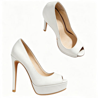Handmade 5”-6” Peep Toe Platform Stiletto Pumps for Women