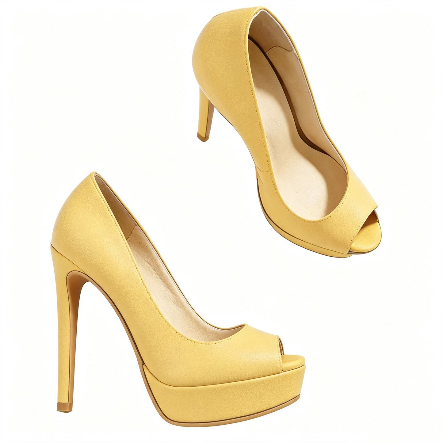 Handmade 5”-6” Peep Toe Platform Stiletto Pumps for Women