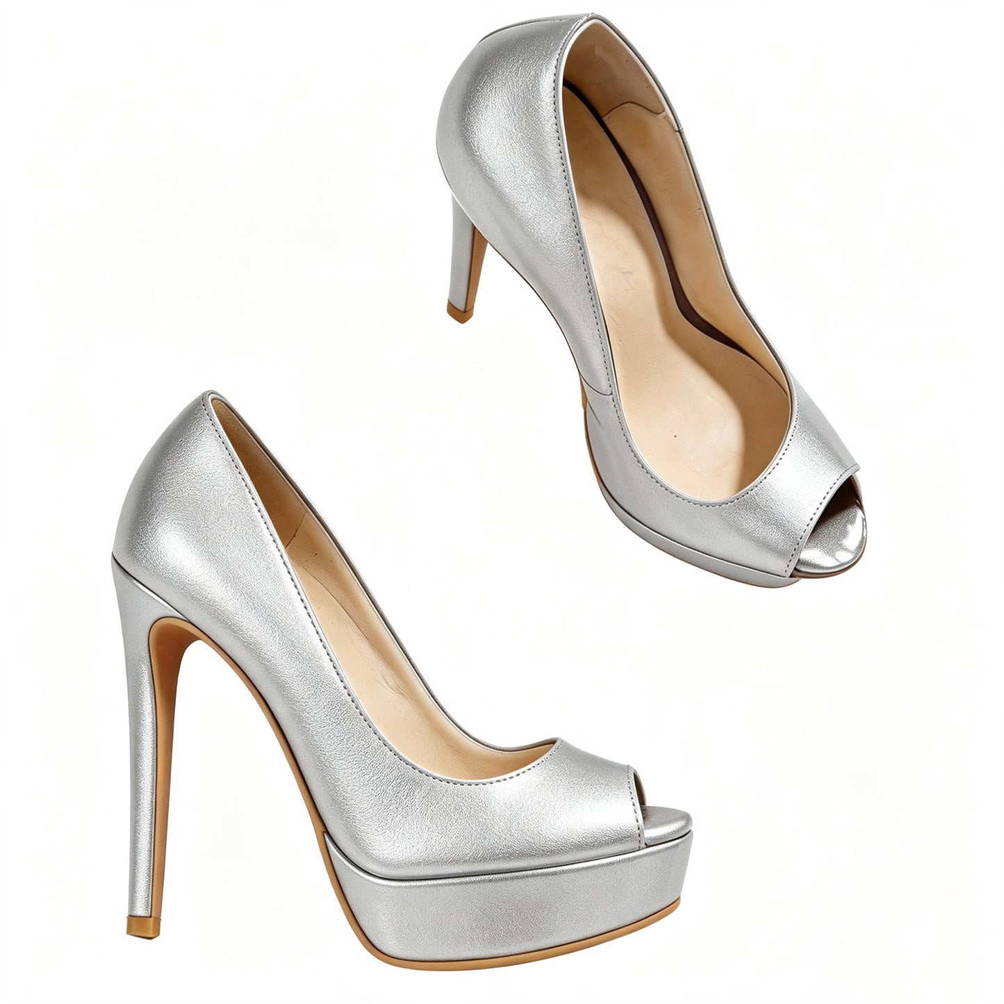 Handmade 5”-6” Peep Toe Platform Stiletto Pumps for Women