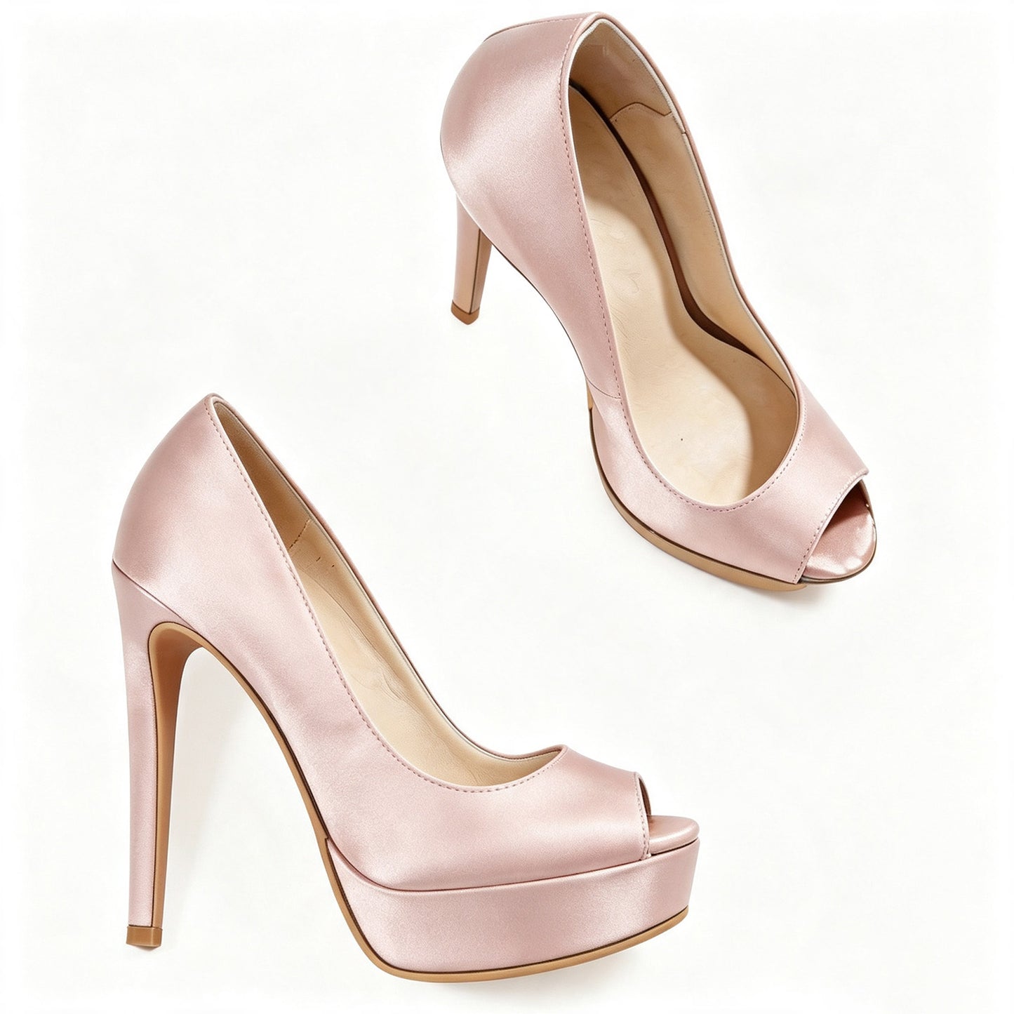 Handmade 5”-6” Peep Toe Platform Stiletto Pumps for Women