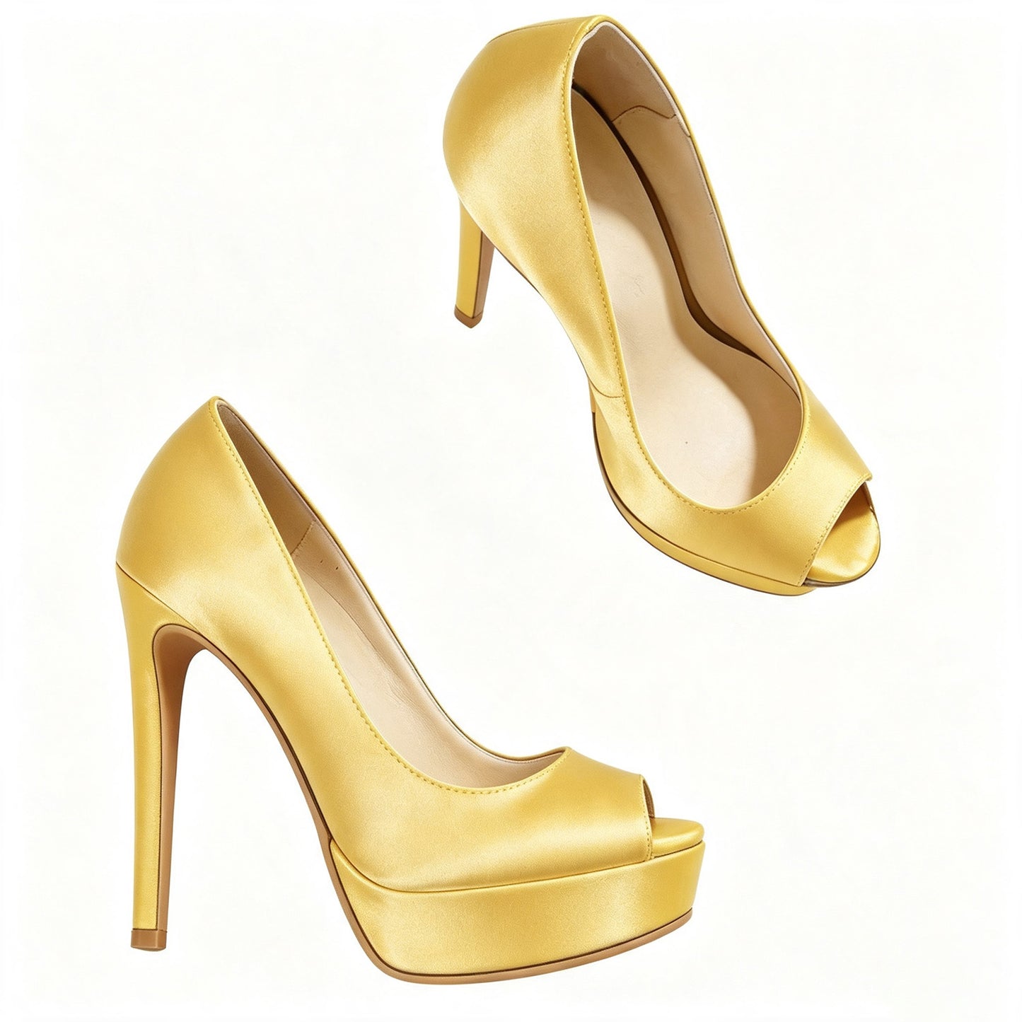 Handmade 5”-6” Peep Toe Platform Stiletto Pumps for Women