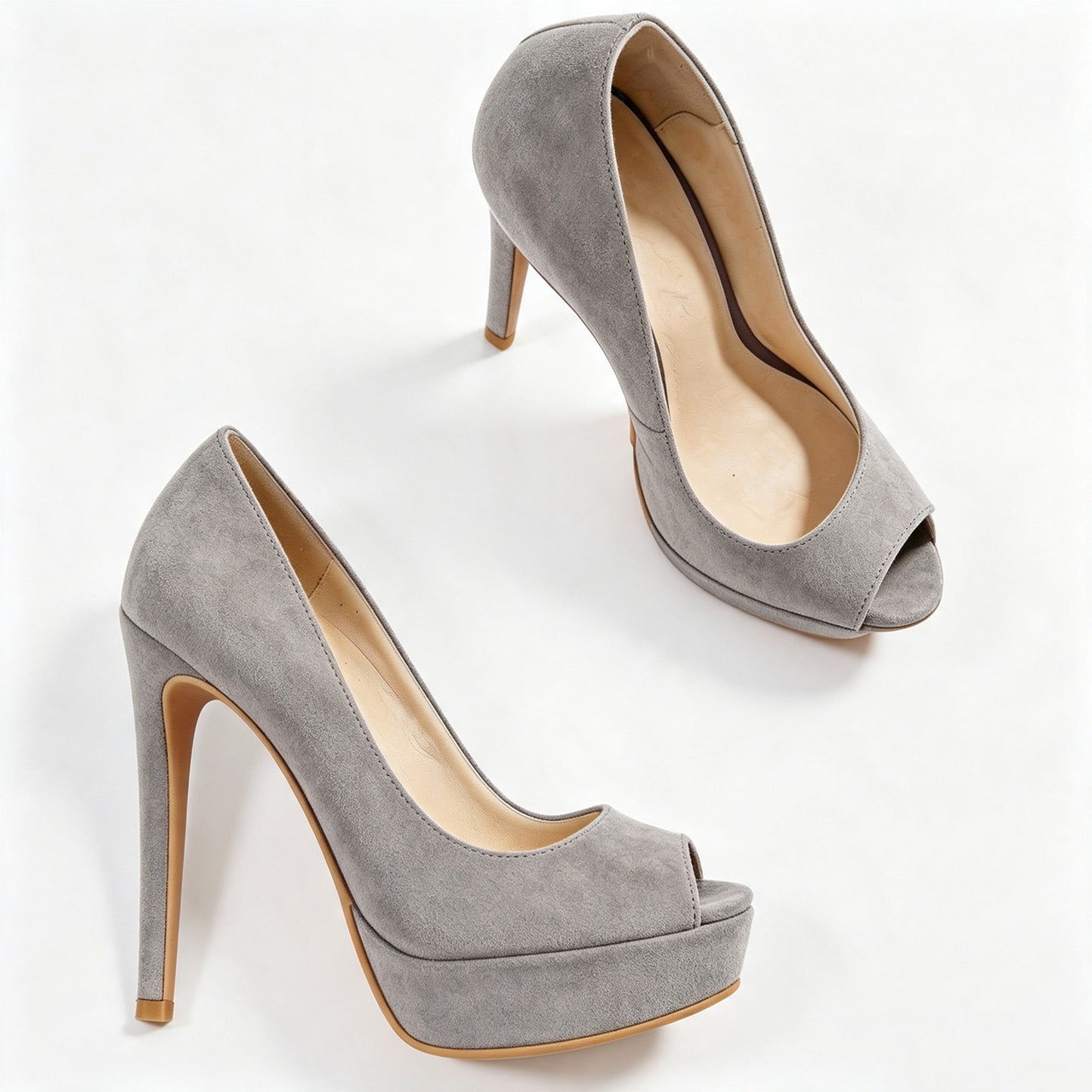 Handmade 5”-6” Peep Toe Platform Stiletto Pumps for Women