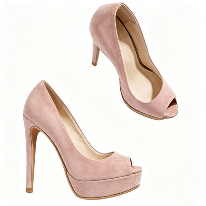 Handmade 5”-6” Peep Toe Platform Stiletto Pumps for Women