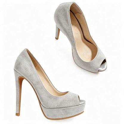 Handmade 5”-6” Peep Toe Platform Stiletto Pumps for Women