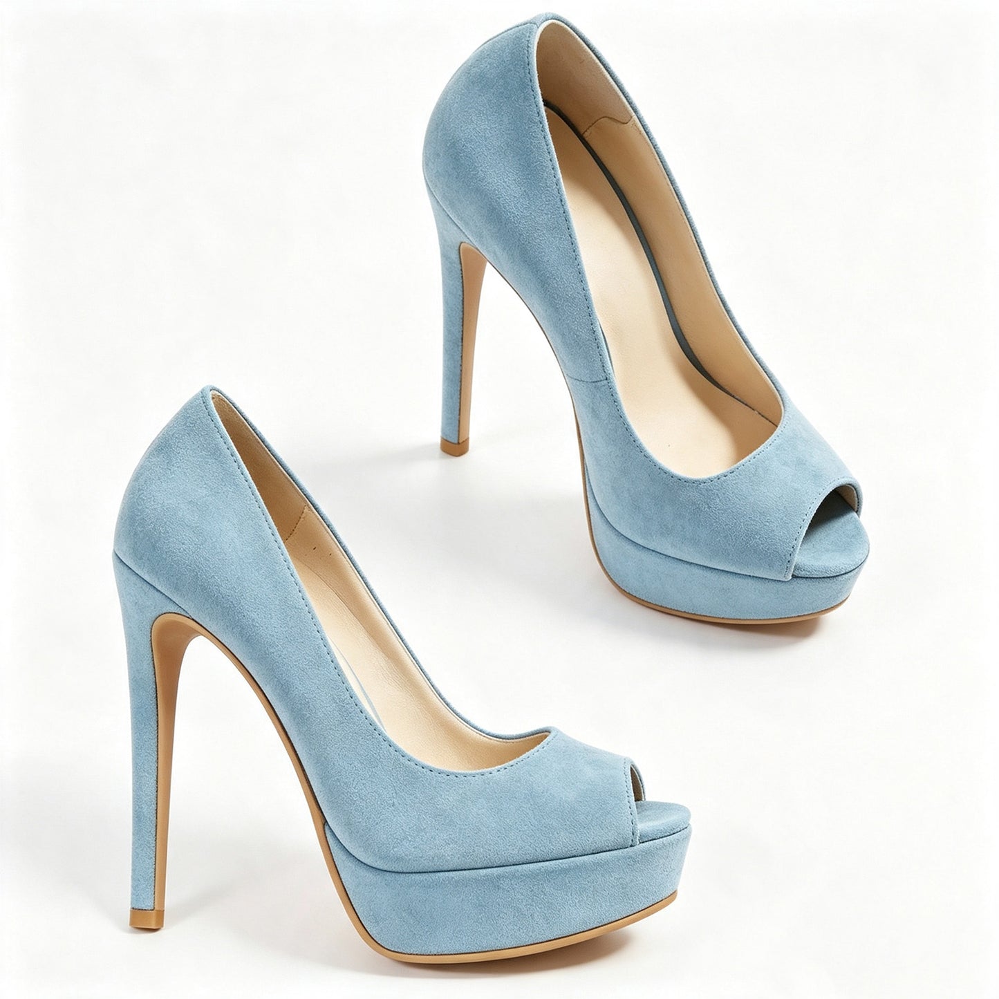 Handmade 5”-6” Peep Toe Platform Stiletto Pumps for Women