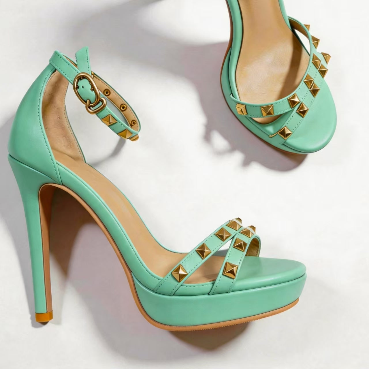 Handmade 5”-6” Studded Platform Stiletto Heels for Women