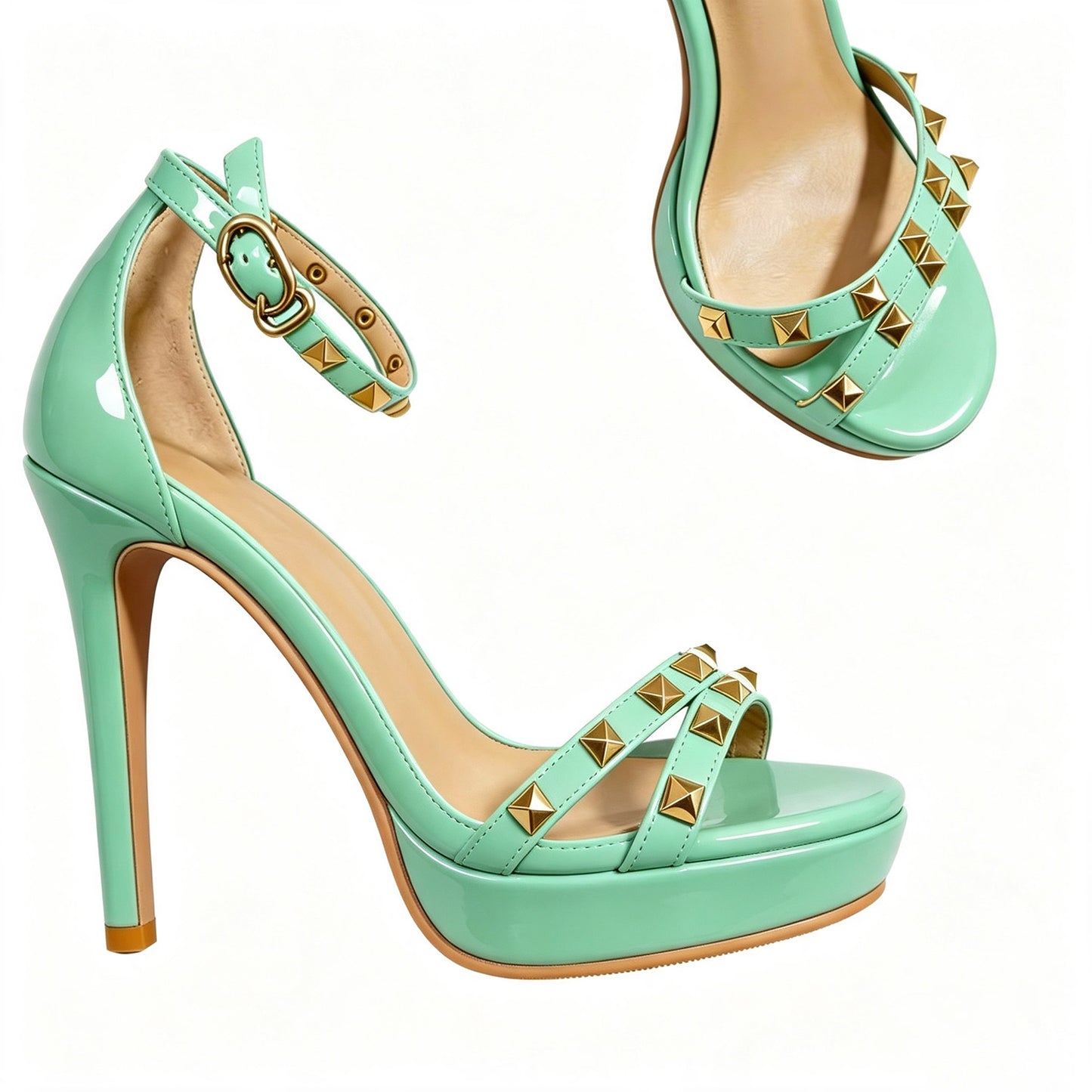 Handmade 5”-6” Studded Platform Stiletto Heels for Women