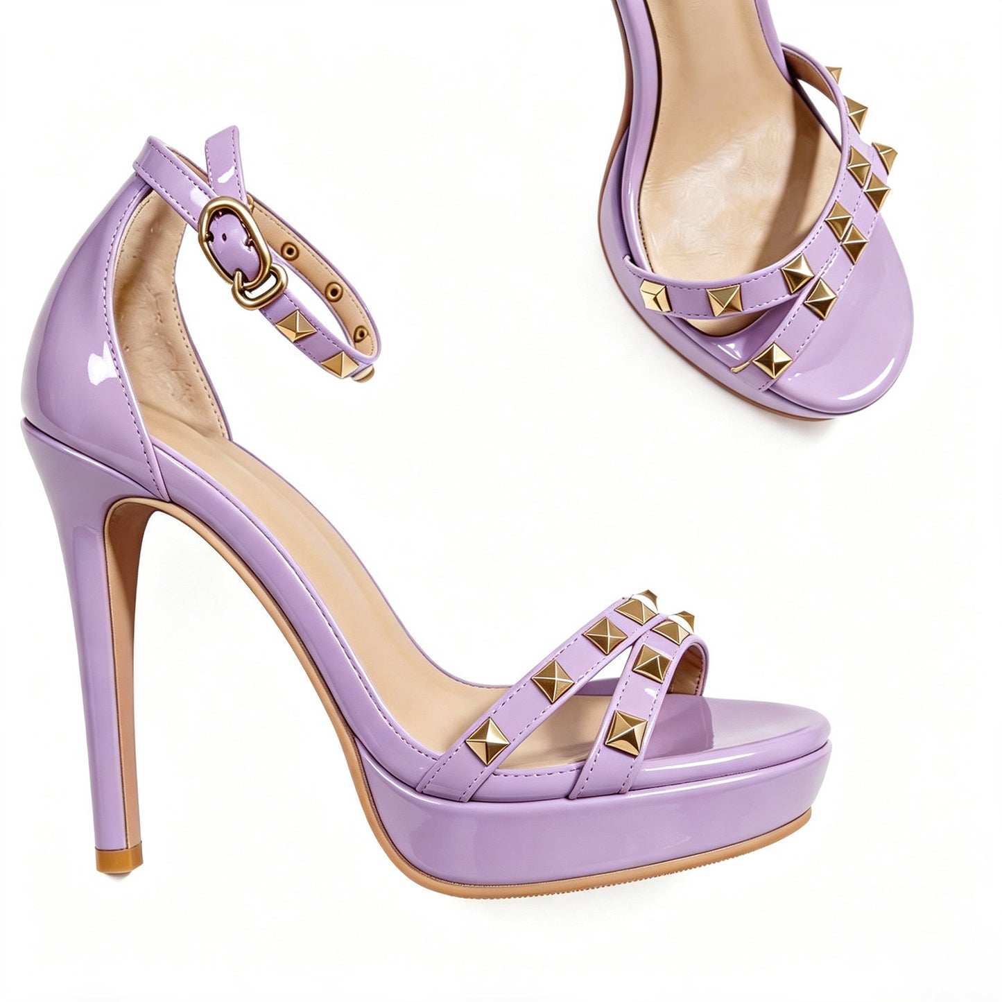 Handmade 5”-6” Studded Platform Stiletto Heels for Women