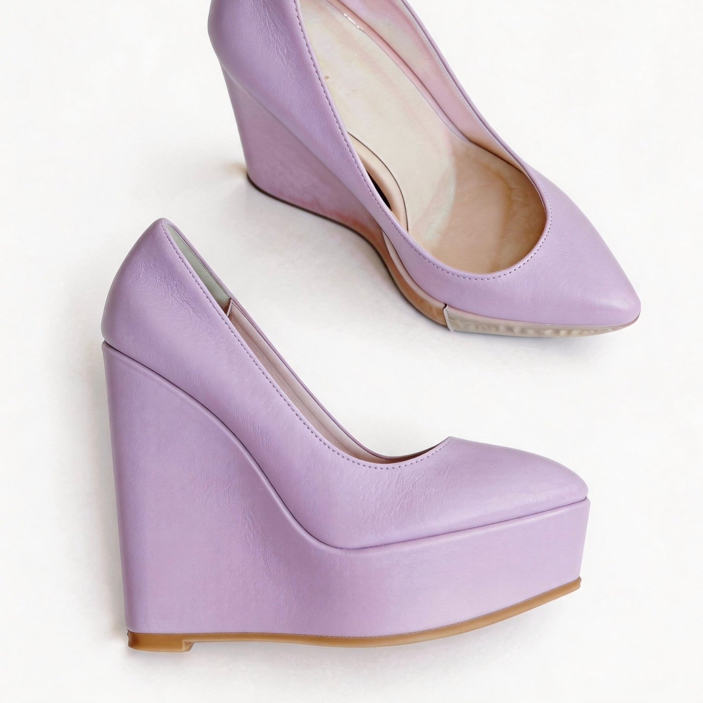 Handmade 5”-6” Matte Wedge Platform Pumps for Women