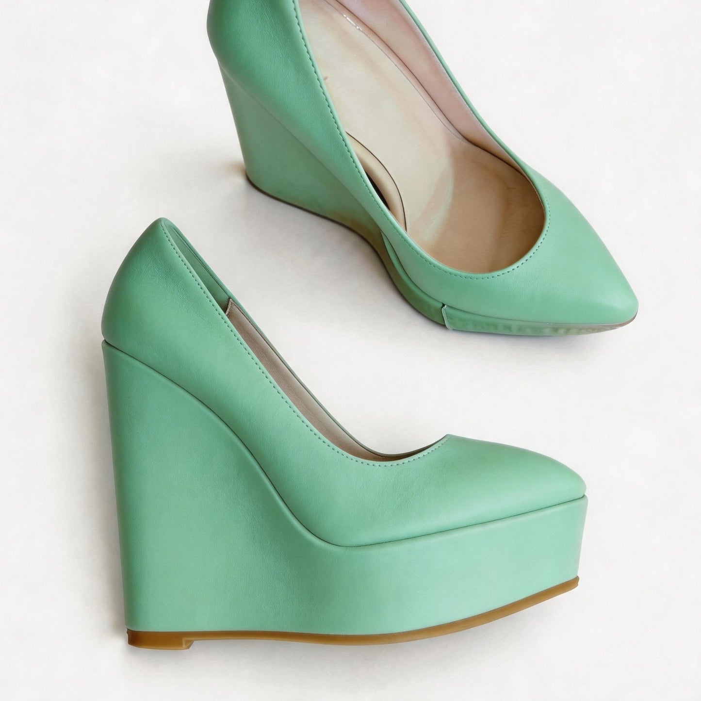 Handmade 5”-6” Matte Wedge Platform Pumps for Women