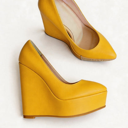 Handmade 5”-6” Matte Wedge Platform Pumps for Women