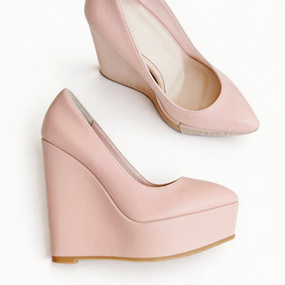 Handmade 5”-6” Matte Wedge Platform Pumps for Women