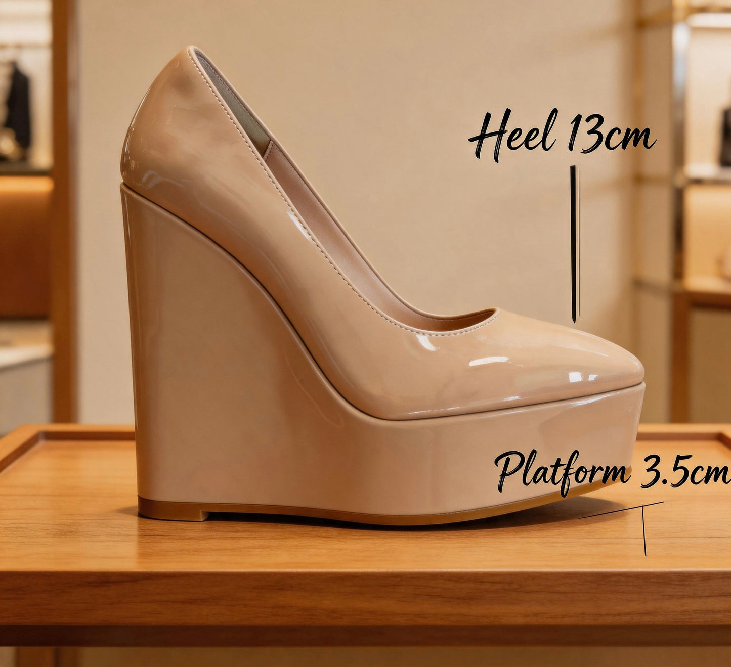 Handmade 5”-6” Matte Wedge Platform Pumps for Women