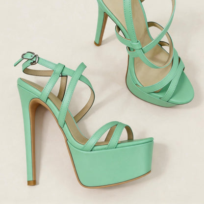 Handmade 5”-6” Patent Leather Strappy Platform Sandals for Women