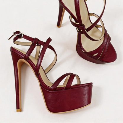 Handmade 5”-6” Patent Leather Strappy Platform Sandals for Women
