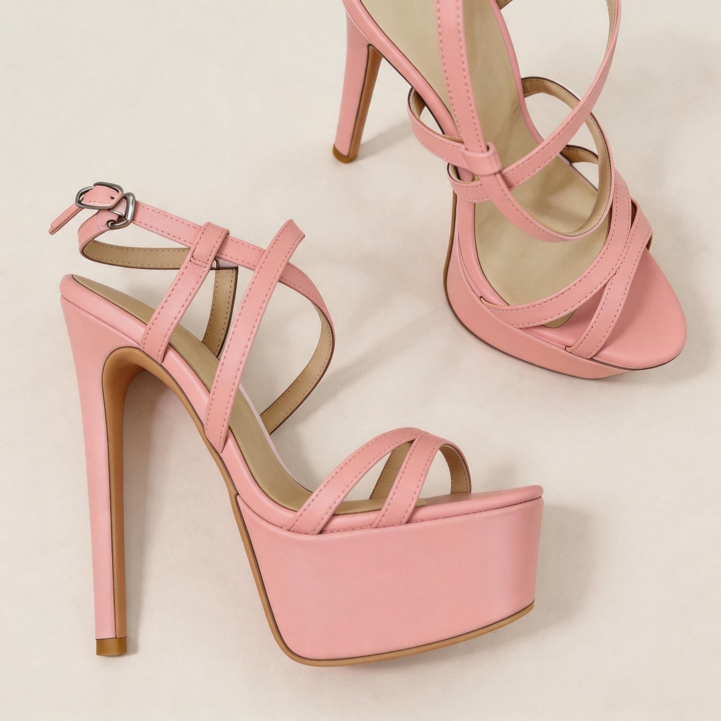 Handmade 5”-6” Patent Leather Strappy Platform Sandals for Women