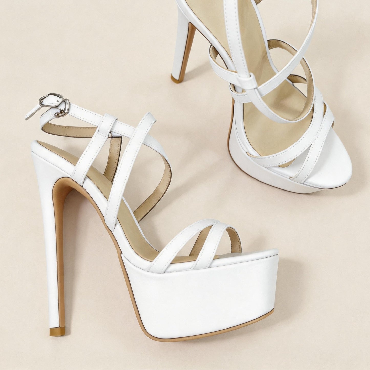 Handmade 5”-6” Patent Leather Strappy Platform Sandals for Women
