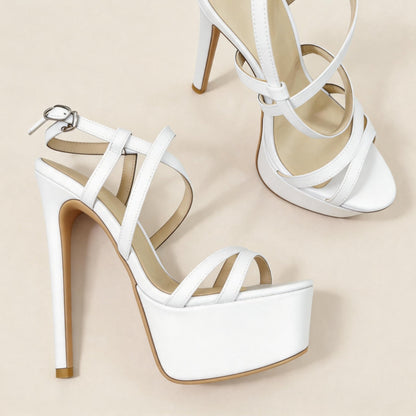 Handmade 5”-6” Patent Leather Strappy Platform Sandals for Women