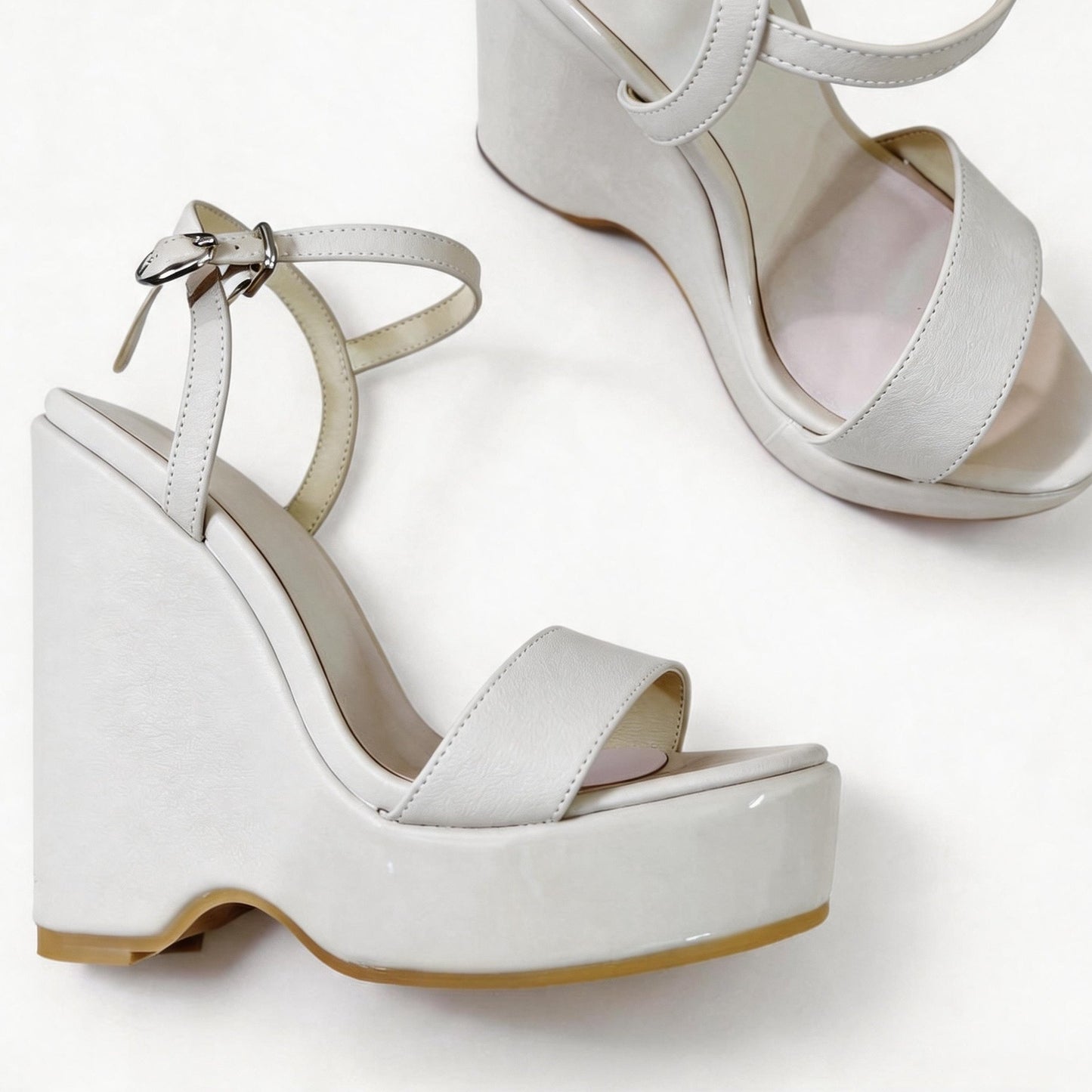Handmade 5”-6” Patent Leather Wedge Platform Sandals for Women