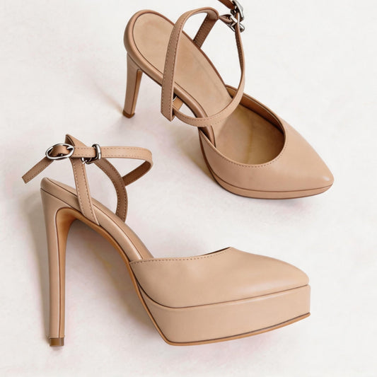 Handmade 5”-6” Crisscross Strap Slingback Heels for Women