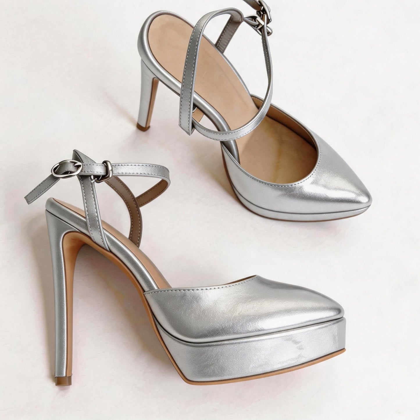 Handmade 5”-6” Crisscross Strap Slingback Heels for Women