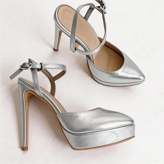 Handmade 5”-6” Crisscross Strap Slingback Heels for Women