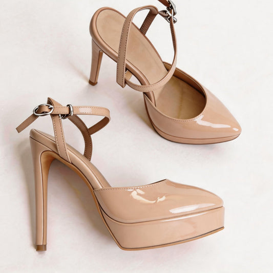 Handmade 5”-6” Crisscross Strap Slingback Heels for Women