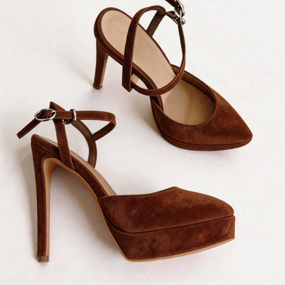 Handmade 5”-6” Crisscross Strap Slingback Heels for Women