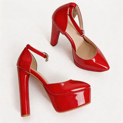 Handmade 5”-6” Ankle Strap Closed-Back Heels for Women