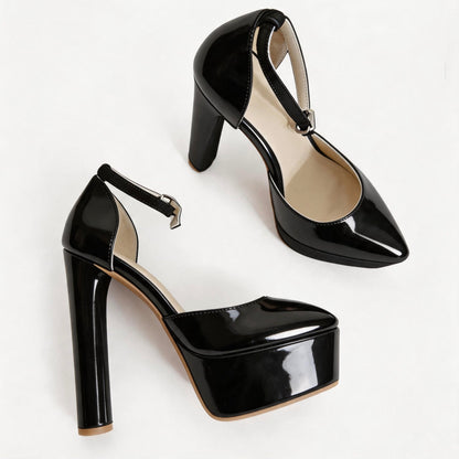 Handmade 5”-6” Ankle Strap Closed-Back Heels for Women