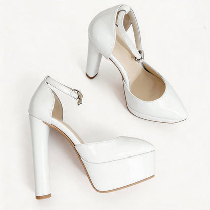 Handmade 5”-6” Ankle Strap Closed-Back Heels for Women