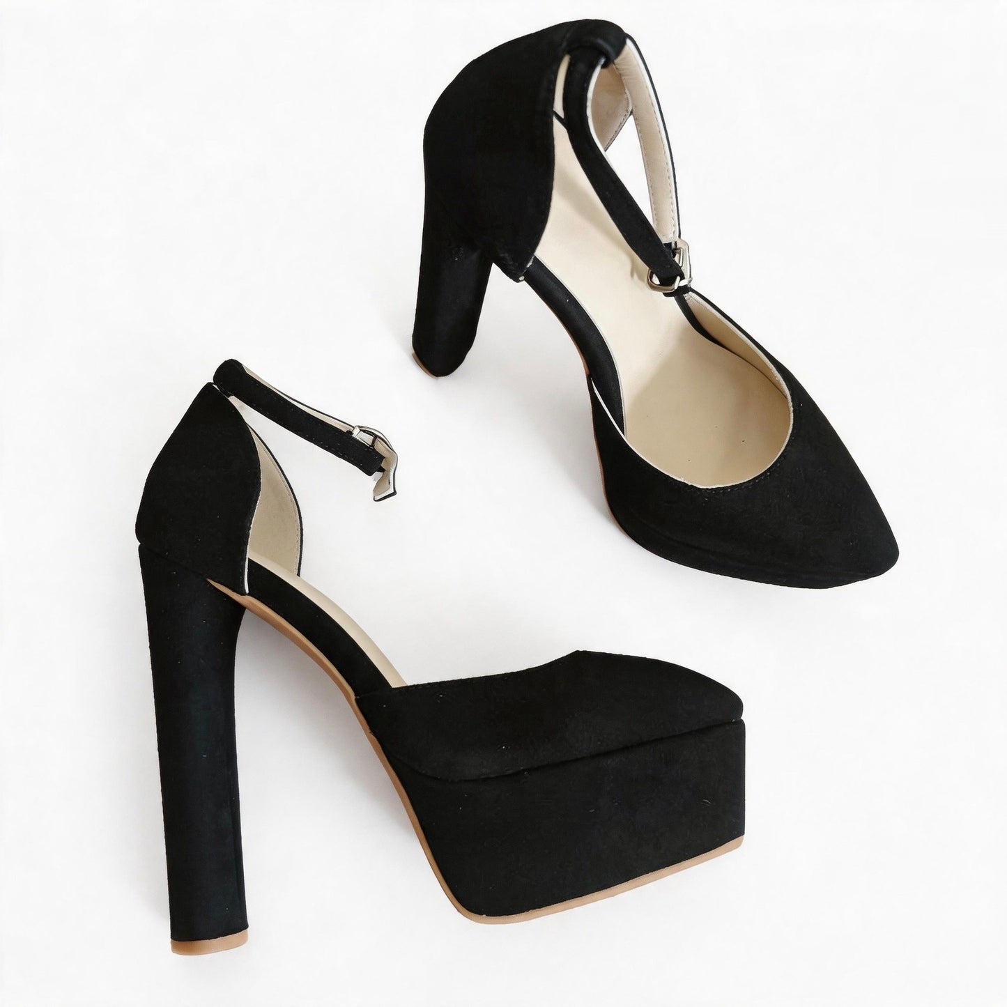Handmade 5”-6” Ankle Strap Closed-Back Heels for Women
