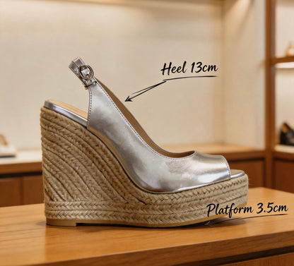 Handmade 5”-6” Woven Wedge Heels for Women