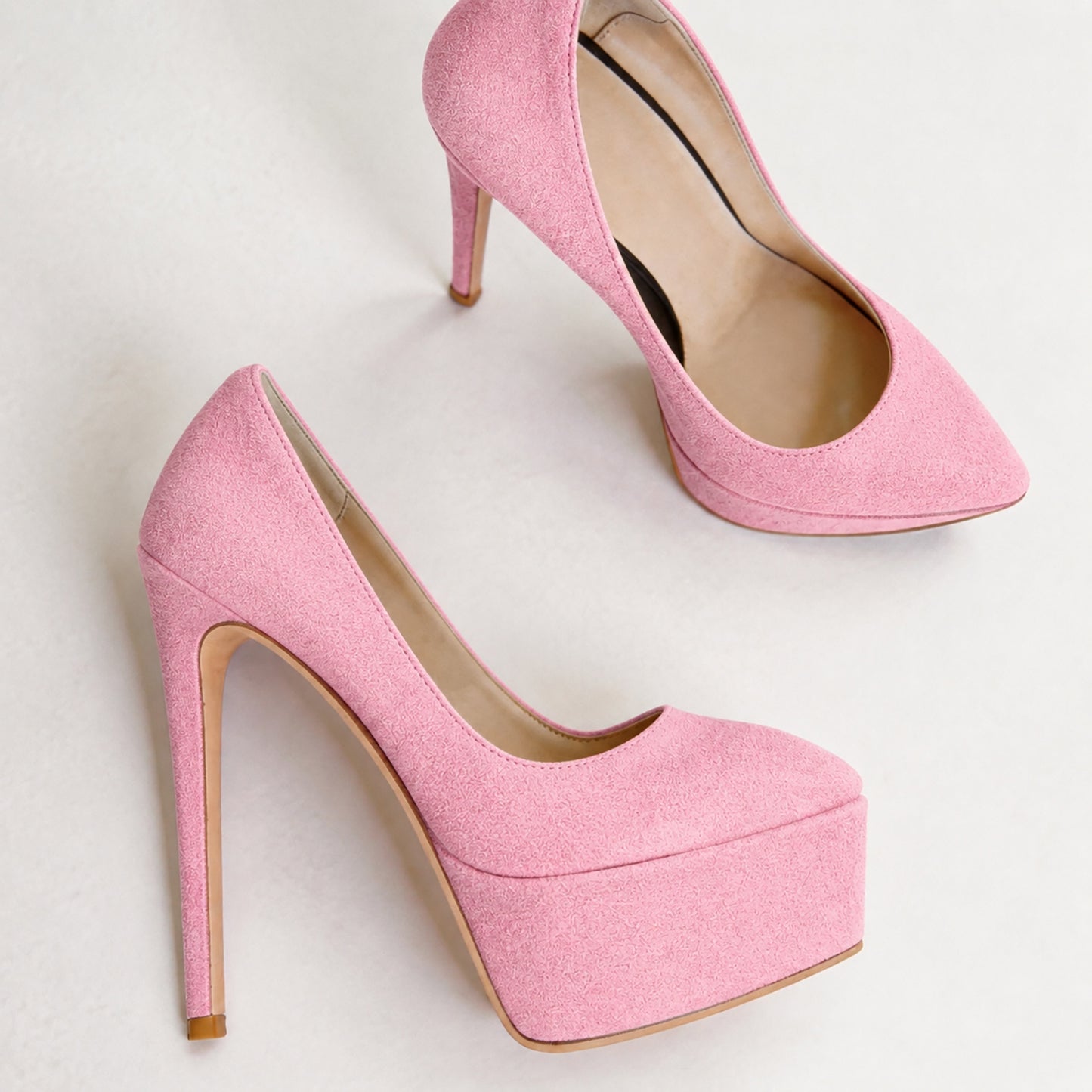 Handmade 5”-6” Suede Platform Stiletto Pumps Heels for Women