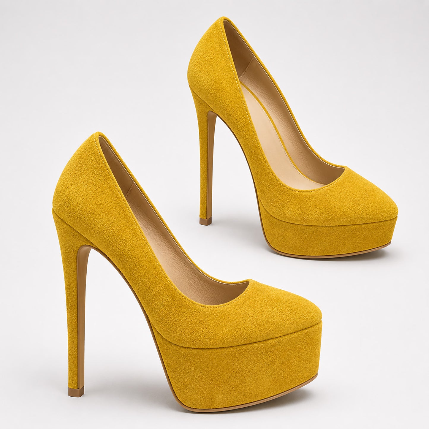 Handmade 5”-6” Suede Platform Stiletto Pumps Heels for Women