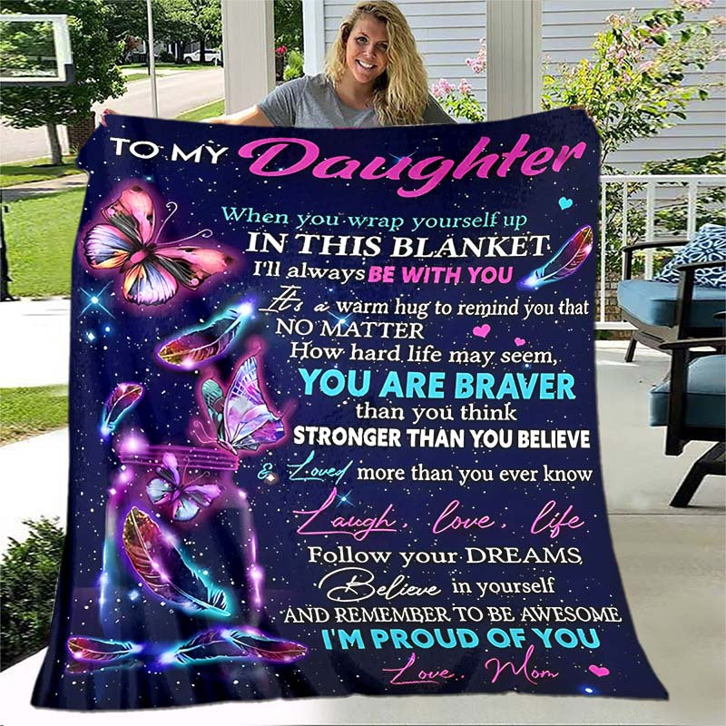 “To My Daughter” Flannel Blanket