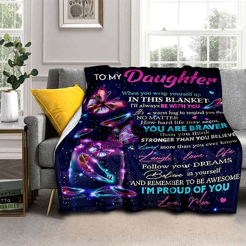 “To My Daughter” Flannel Blanket