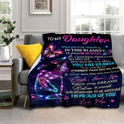 “To My Daughter” Flannel Blanket
