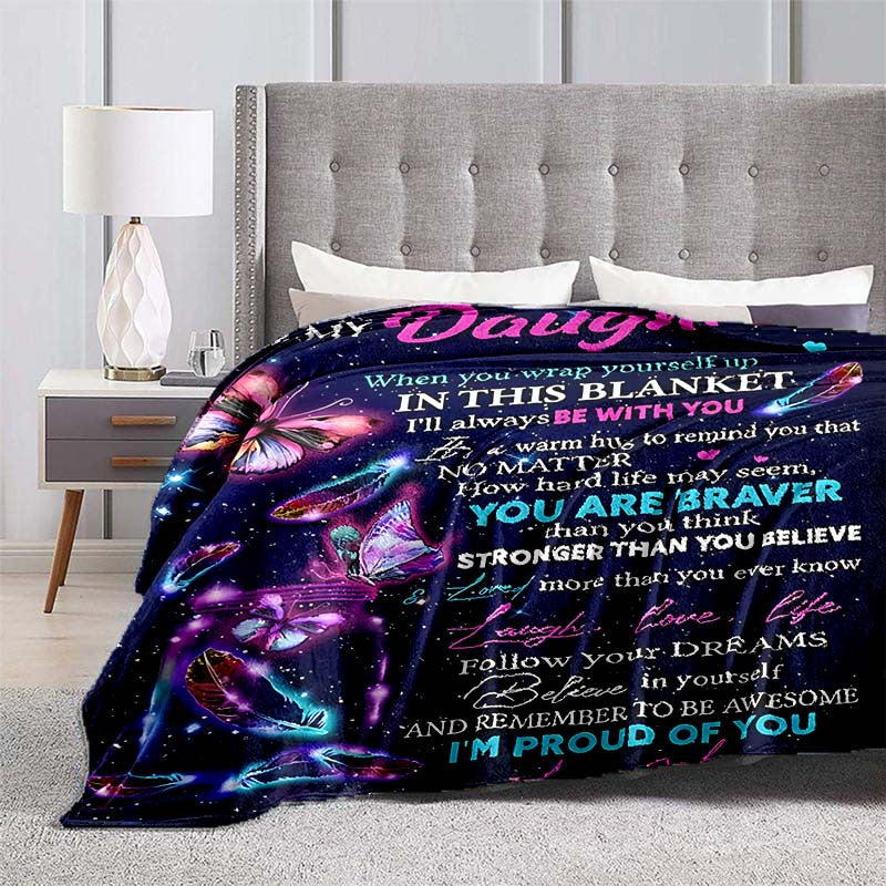 “To My Daughter” Flannel Blanket