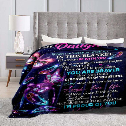 “To My Daughter” Flannel Blanket