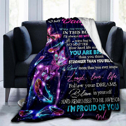 “To My Daughter” Flannel Blanket