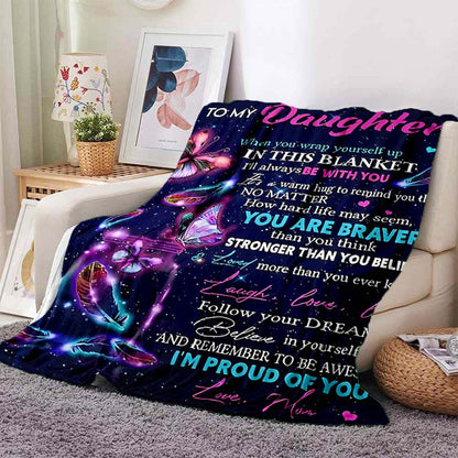 “To My Daughter” Flannel Blanket