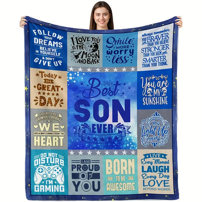 “To My Son” Flannel Blanket